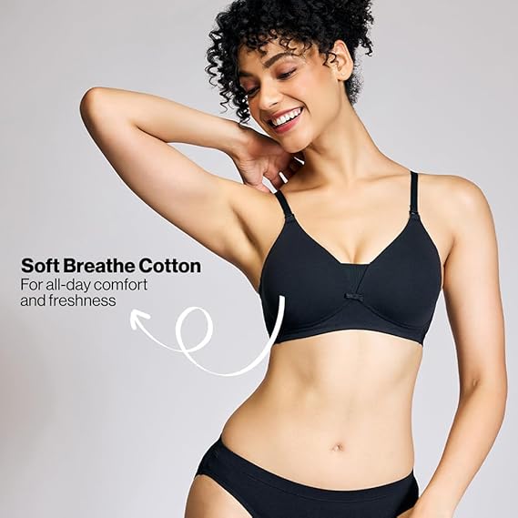 NYKD Women’s Cotton Lightly Padded Wire-Free T-Shirt Bra – NYB003